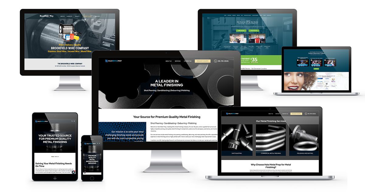 eCommerce Website Design Near Me | Examples of ADVAN Design portfolio displayed on desktop, laptop, and mobile.
